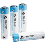 800mAh High Capacity Precharged Ni-MH AAA Rechargeable Batteries - 4 Ct