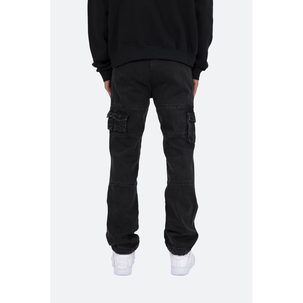 SZ 40, Mnml Men's V244 Cargo Baggy Denim | Vintage Black