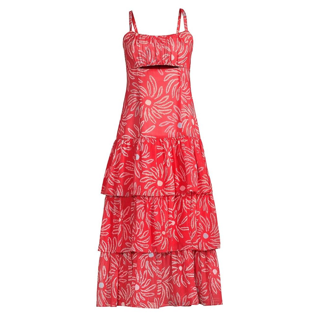 Matteo Tiered Floral MIDI Dress - Size 8