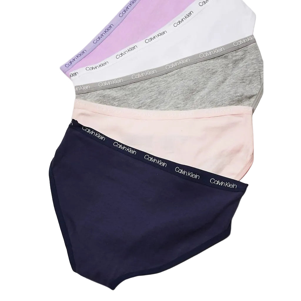 Calvin Klein Kids Girls' Modern Cotton Bikini Underwear 5-Pack, Fun Icons, X-Large