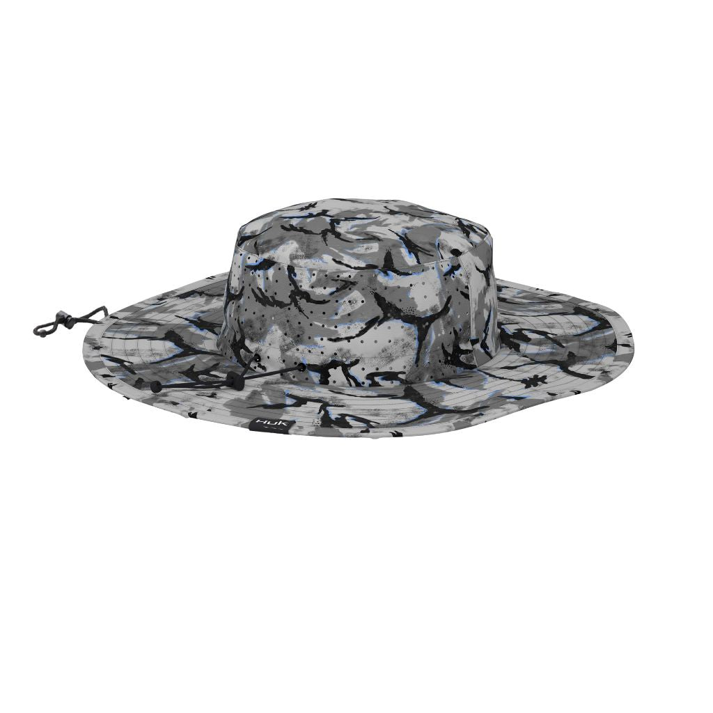 HUK Mens Boonie Hat, Wide Brim Fishing Hat for Men, Cane Bay - Volcanic Ash, One Size