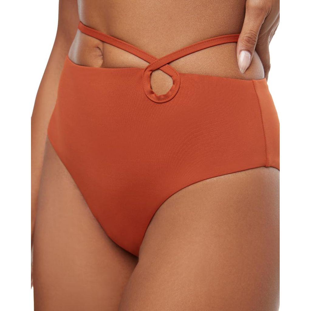WEWOREWHAT Strappy Tie Bottom, Solid Sahara - size M