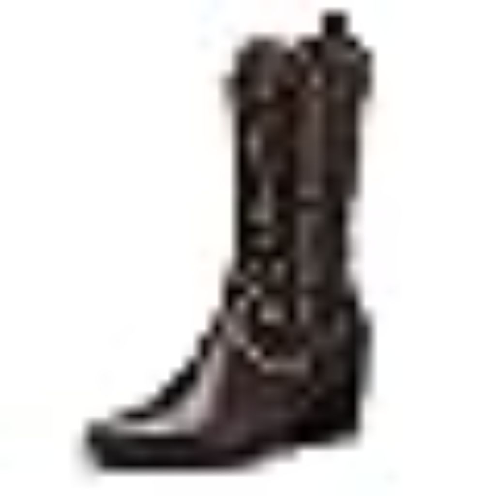 DREAM PAIRS Women's Western Cowgirl Pull-on Mid Calf Boots, Brown, 8.5
