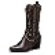 DREAM PAIRS Women's Western Cowgirl Pull-on Mid Calf Boots, Brown, 8.5
