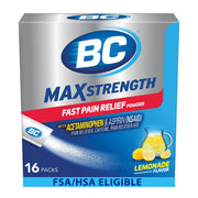BC Max Strength Headache Relief Powder, Lemonade Flavor, 16 Count
