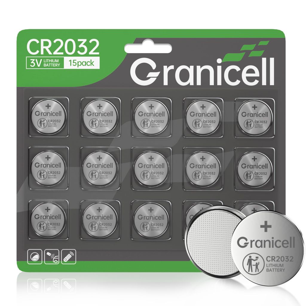 Granicell CR2032 Lithium 3V Coin Battery | 15 PK