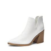 DREAM PAIRS Women's Ankle Boots, White - Size 6