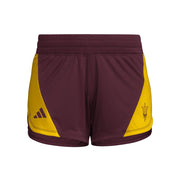 Adidas Women's D4T Woven Arizona State University Training Shorts, Team Maroon/Team Gold/Arizona State University, Medium/5" Inseam
