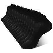 BAMBOO COOL Men's Athletic Heel Tab Cushioned Ankle Socks - Black, Medium (8 Pairs)