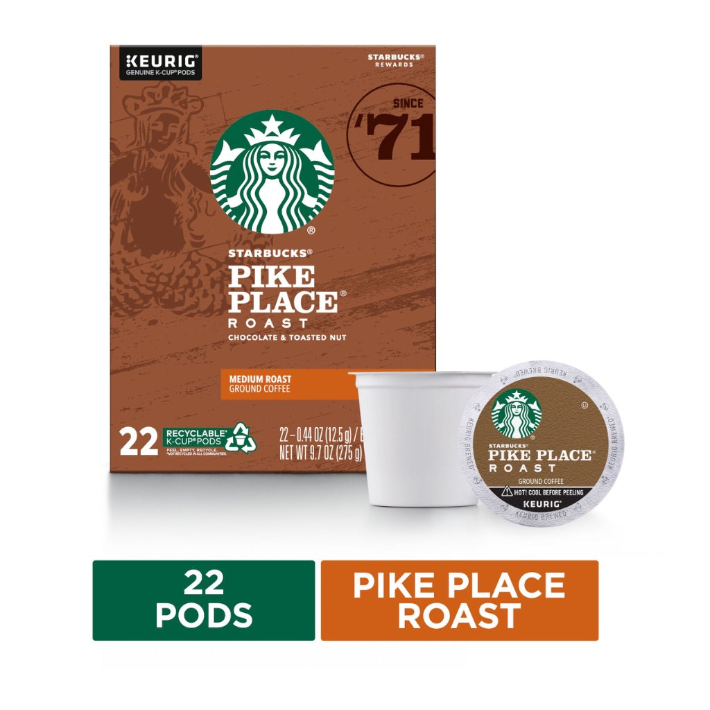 Starbucks Pike Place Roast Keurig K-Cup Coffee Pods, 22ct