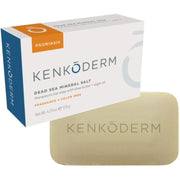 Kenkoderm Psoriasis Dead Sea Mineral Salt Soap with Argan Oil & Salicylic Acid, Natural Exfoliating Body 4.25 Ounce