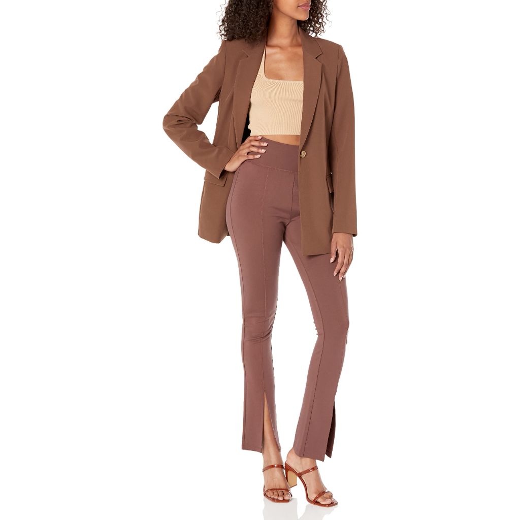 The Drop Women's Blake Long Blazer, Coffee Bean, Small