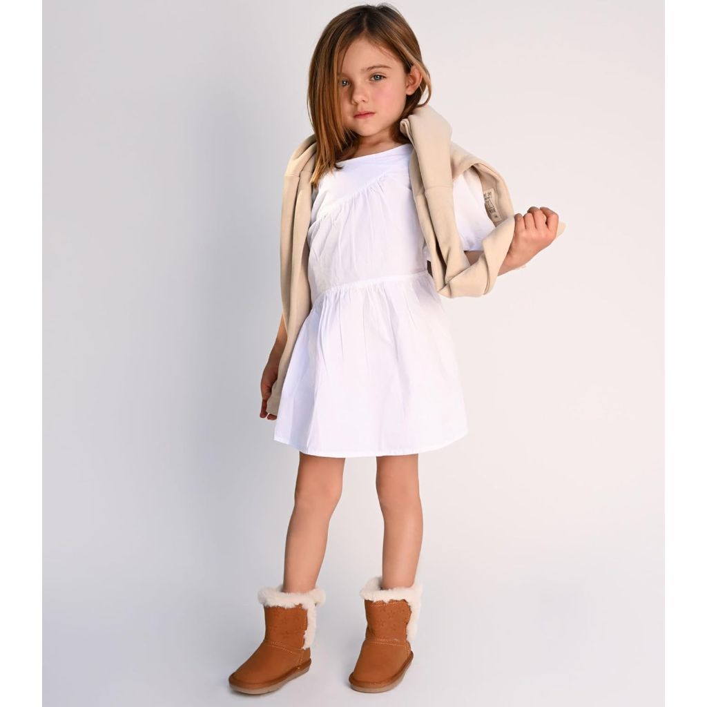 Girls Winter Boots – Faux Fur Lining, Durable Eco-Leather, Easy Hook-and-Loop Closure, Stylish and Warm for Toddlers