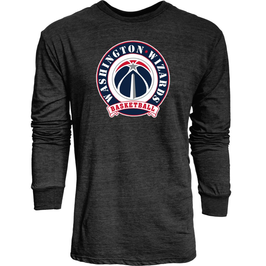 Washington Wizards NBA Officially Licensed Tri-Blend Long Sleeve T-Shirt Black, X-Large