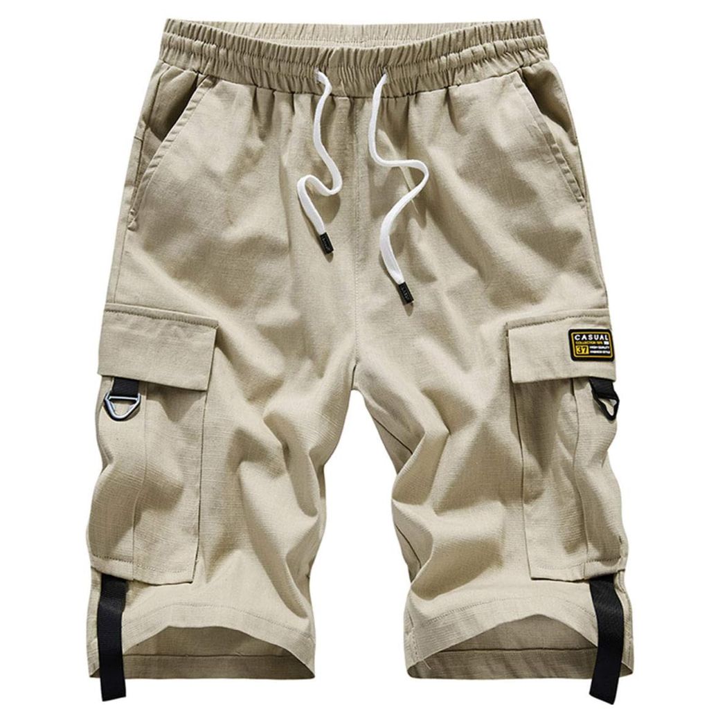Msmsse Women's Cotton Cargo Shorts Loose Fit Khaki