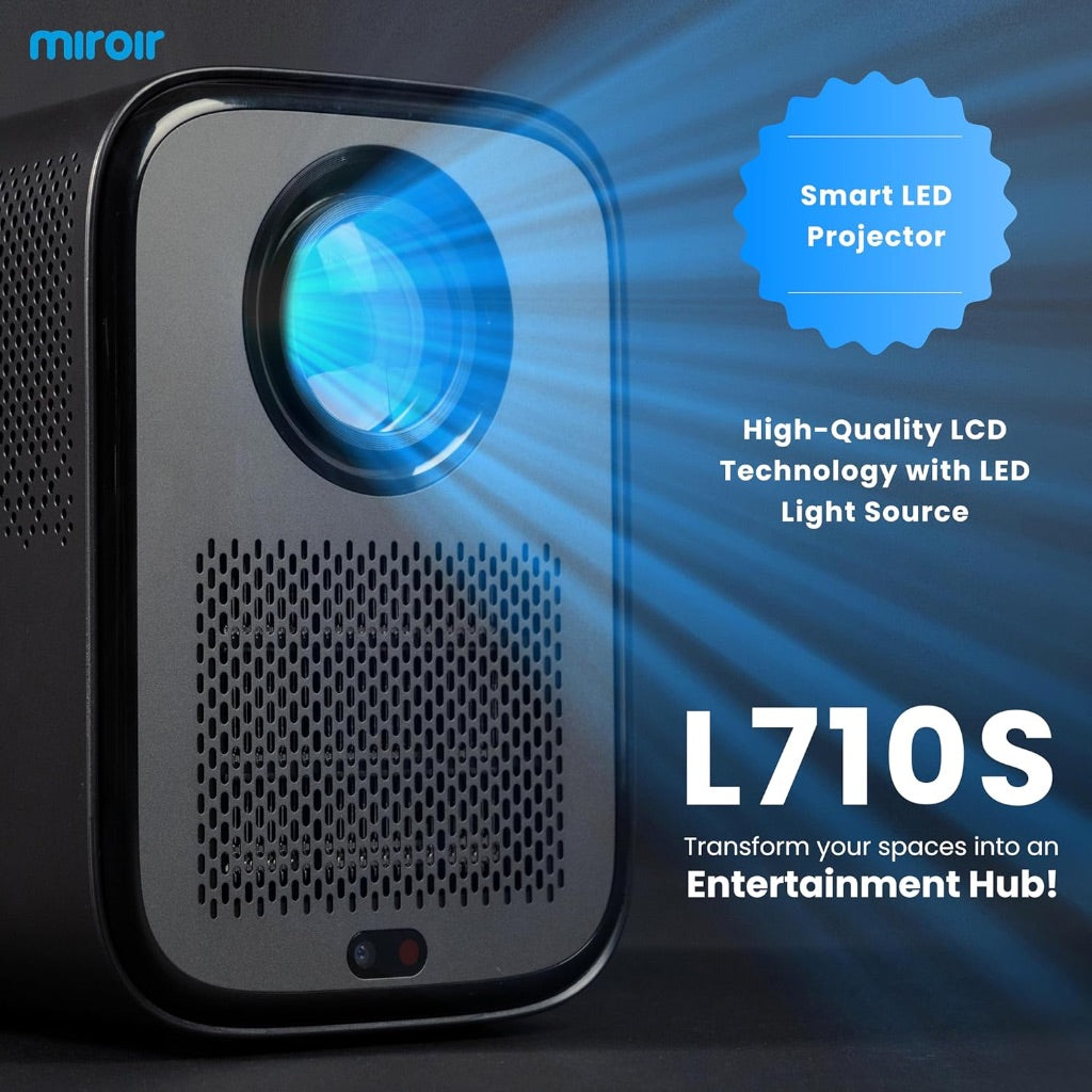 L710S Smart Projector w/Wi-Fi, Bluetooth, Built-In Streaming, 1080p, Auto Focus, Dolby Sound