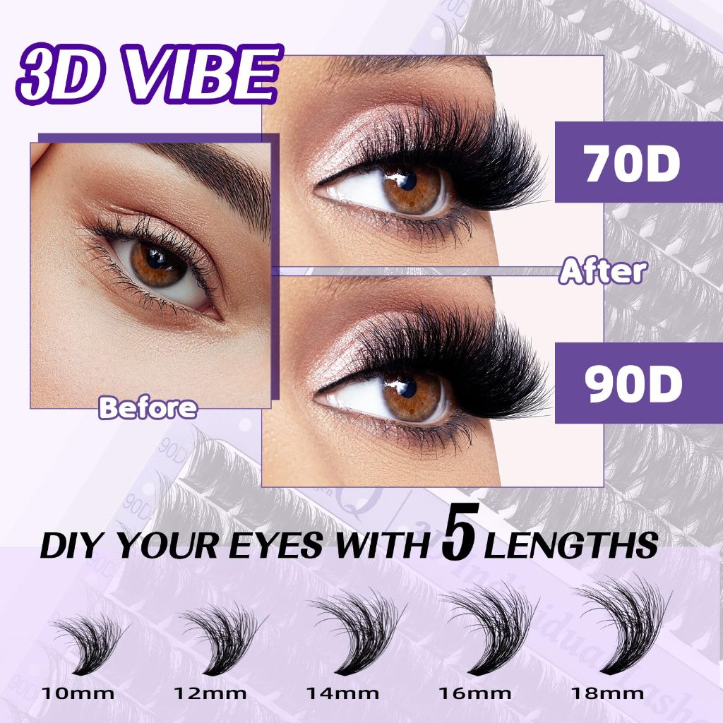 B&Qaugen Manga Lash Clusters DIY Individual Lashes 300 PCS)