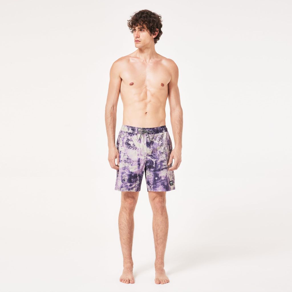 Oakley Men's Camo H2O Recycled 18" Beach short, Oxidation Print Lilac, SZ L