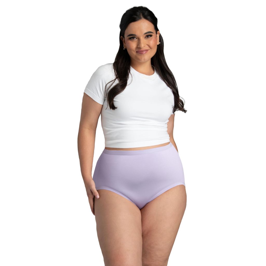 SZ 13, Fruit of the Loom Women's Breathable Underwear, Plus Size Brief - Cooling Stripes - 6 Pack Assorted Colors