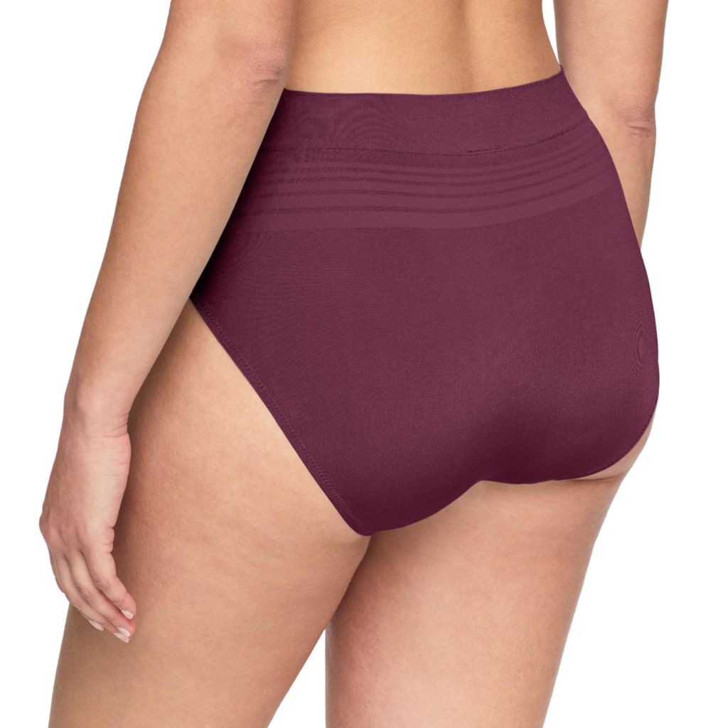 Warners Womens No Pinching No Problems® Dig-Free Comfort Waist Smooth and Seamless Hi-Cut, Burgundy, Small