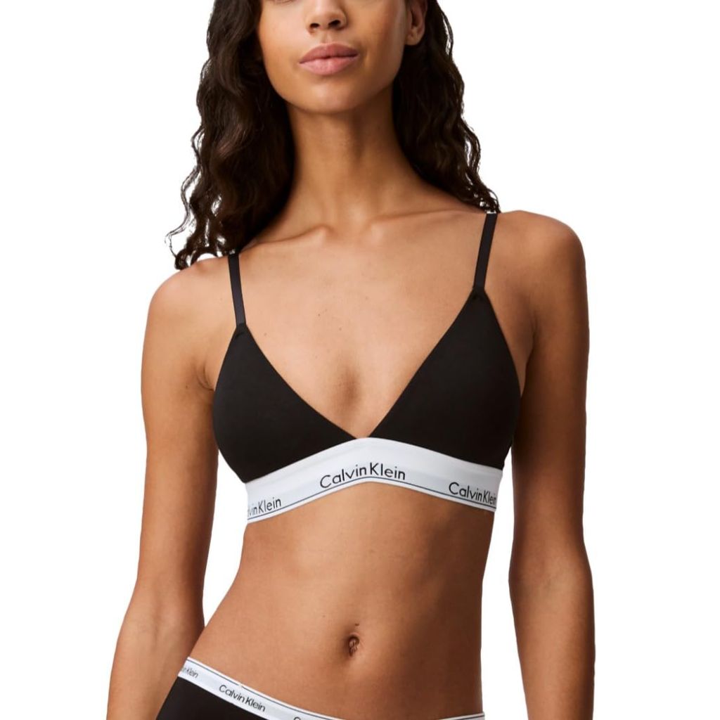 Calvin Klein Modern Cotton Lightly Lined Triangle Bralette Black (Small)