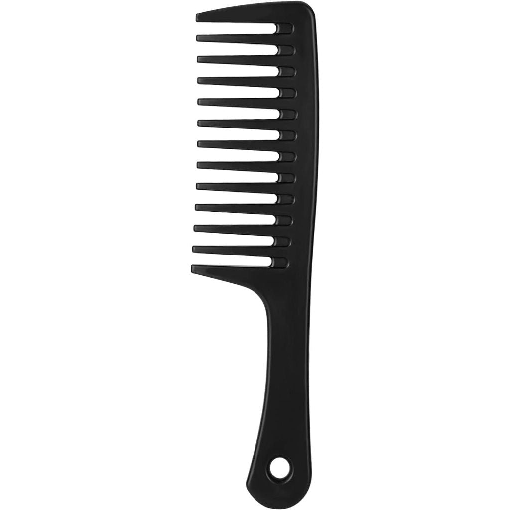 Wide Tooth Anti-Knotting Comb - Anti-Static and Durable, Suitable for Wet or Dry, Long or Short Hair, Reduces Tangling and Hair Loss (Black)