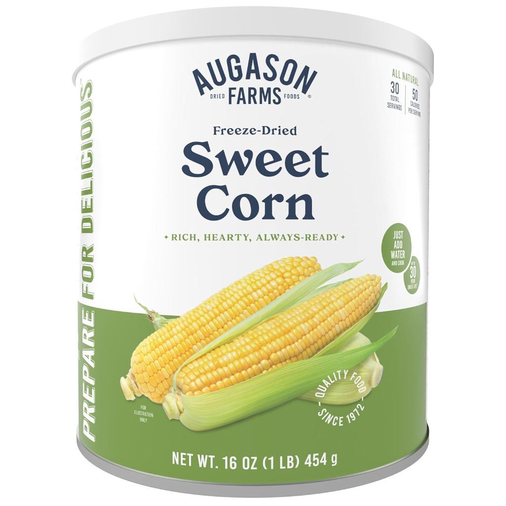 Augason Farms Freeze-Dried Sweet Corn, Emergency Food Supply, 1lb (30 Servings)