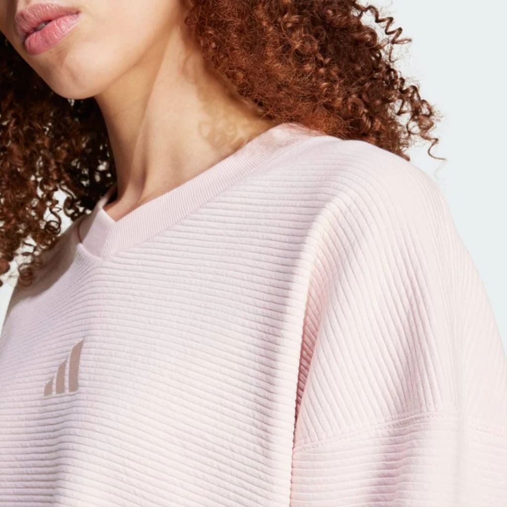 adidas Women's All SZN Luxe Sweatshirt - Sandy Pink, Large