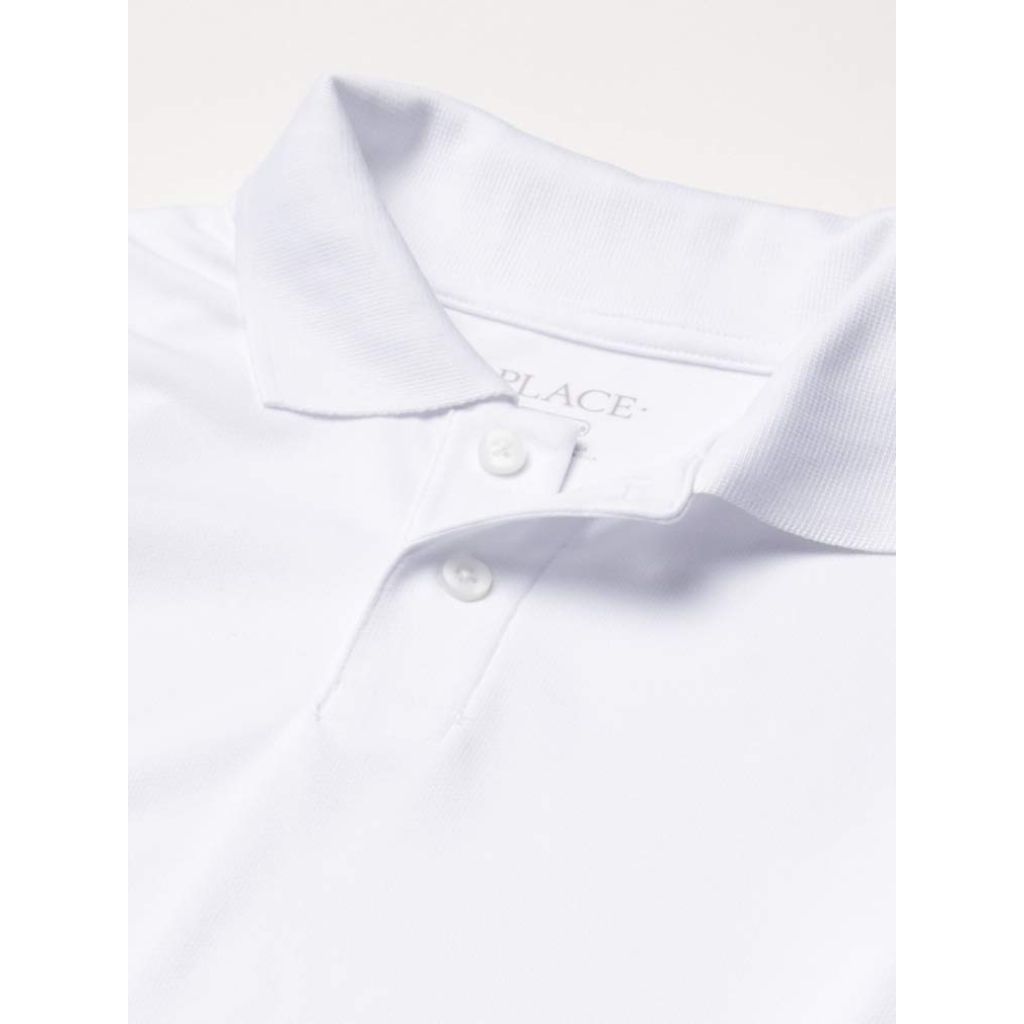 The Children's Place Boys' Uniform Performance Polo, White, L (10-12 husky)