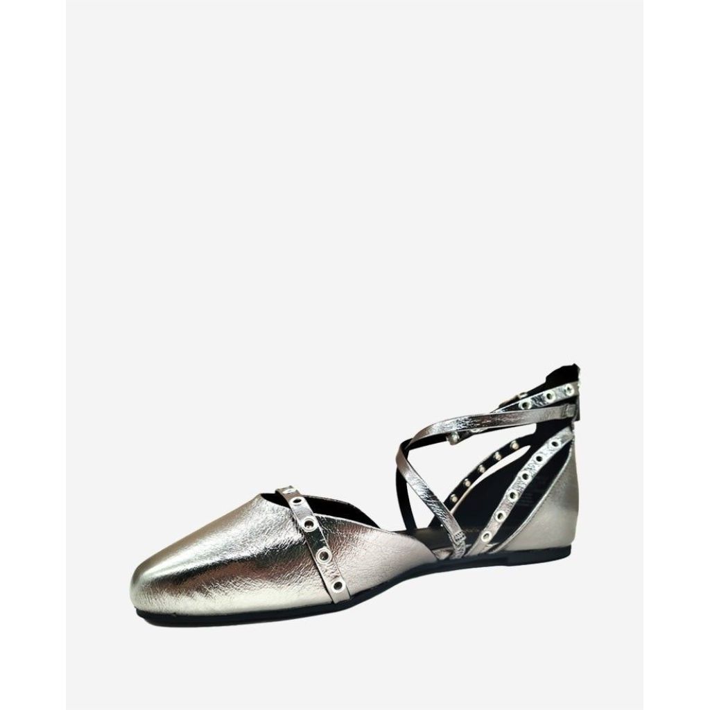 Kenneth Cole New York Women's Mason Strappy Flats - Pewter, Size 8.5M