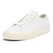BOSS, Aiden Logo Block Leather Low Top Sneaker, Milk - size 11
