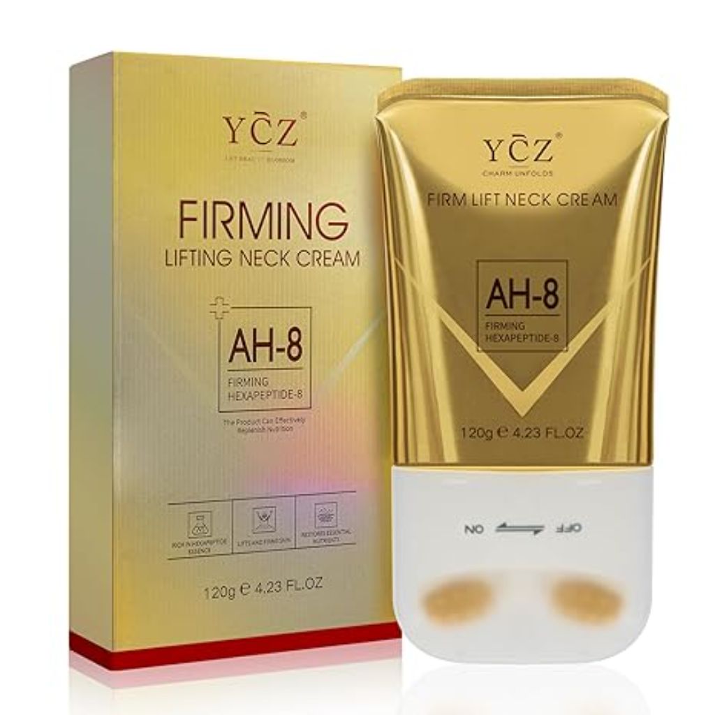 Ycz AH-8 Neck Firming Cream with Roller for Crepey Skin Body Care Comfort, Moisturizing, Anti-Aging Neck Cream with Peptide, Collagen, Smooths Wrinkles & Fine Lines Skin Care Skin Repair