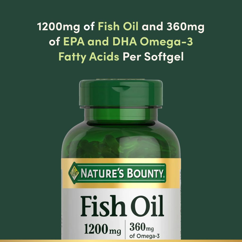 Nature's Bounty Fish Oil (1200mg) & Omega-3 (360mg) - 200 Softgels (2 Pack)