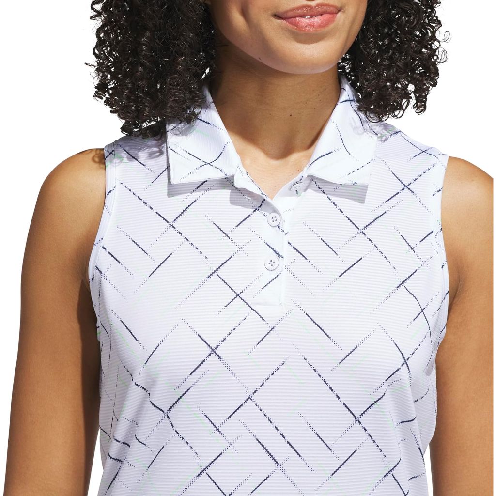 adidas Women's Ultimate365 Polo Golf Tank Top - White, Size Large