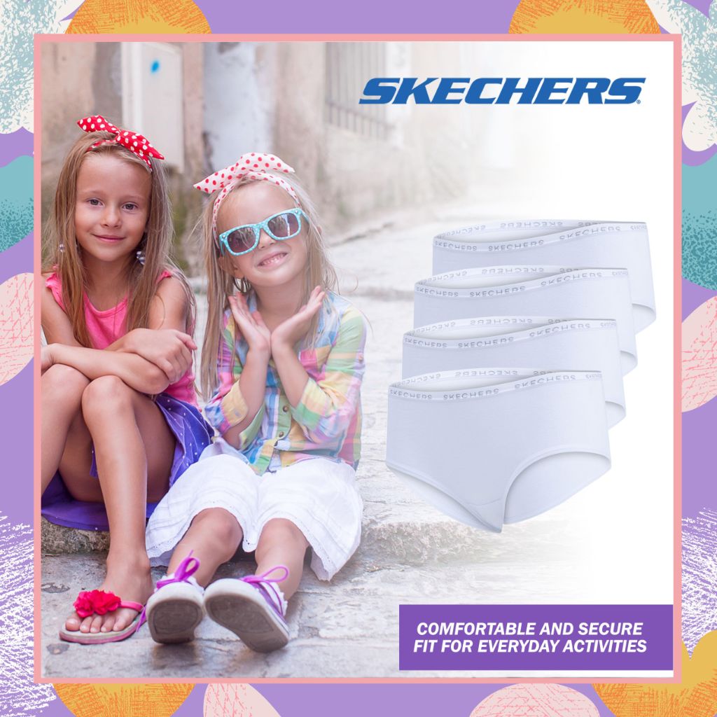 Skechers Girls Underwear 5 Pack and 4 Pack Cotton Panties Sizes 6-14 White
