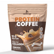 Protein Coffee, with 10g of Protein with Collagen,  100% Robusta Coffee, 15 Servings, | Hazelnut Flavor, Medium Roast