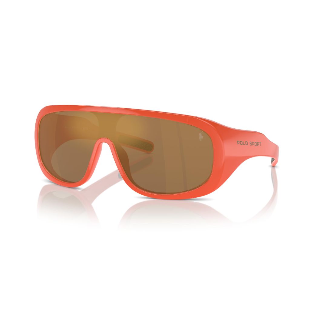 Polo Ralph Lauren PH4215U 1494 Universal Fit Sunglasses - Shiny Orange/Brown Mirrored Bronze, 38 mm