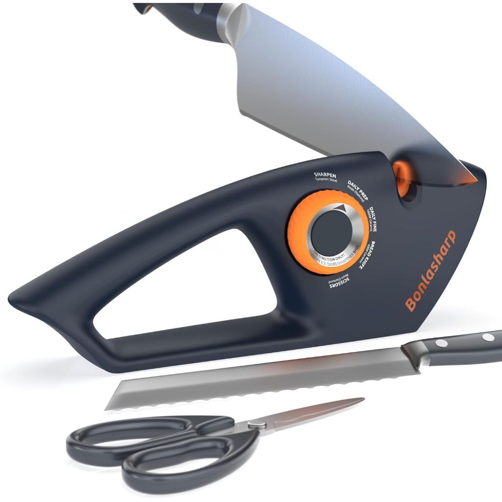 5-Angle Adjustable Knife Sharpener for Kitchen Knives, Scissors, & Pocket Knives – 15°-24° Sharpening, Coarse & Fine Slots