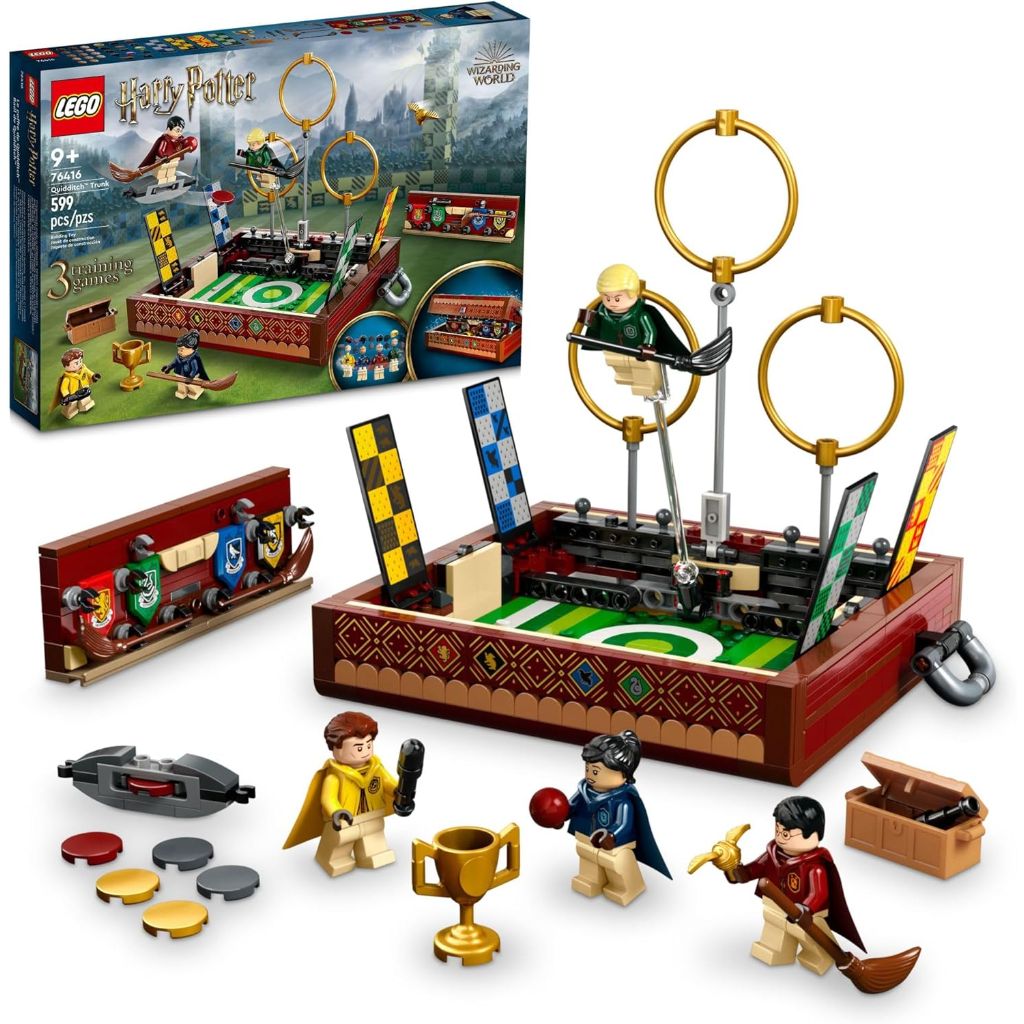 LEGO Harry Potter Quidditch Trunk Quidditch Playing Arena Building Set 76416 w/4 Customizable Minifigs