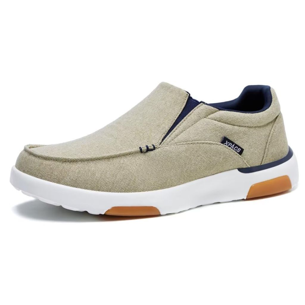 SZ 10 XPACS Ultra Premium Orthotic Casual Loafers for Mens, Ergonomic Arch Support Slip-On Loafers for Plantar Fasciitis,  Khaki