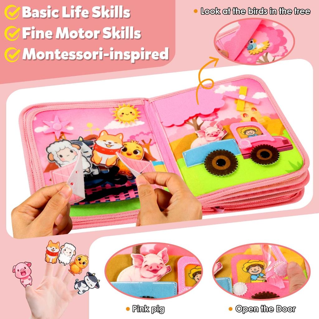 GOLIYEAN Montessori Busy Book for Toddlers 1-3