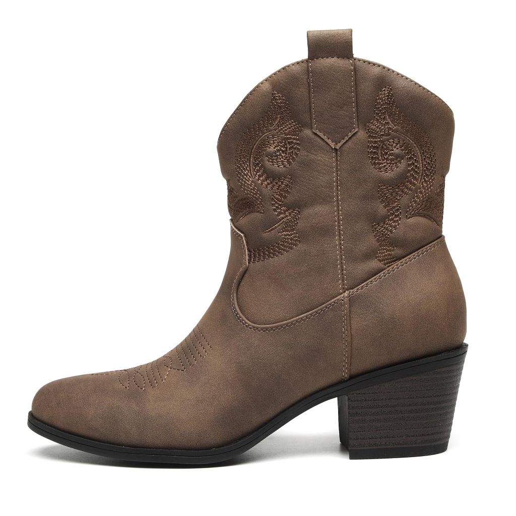 TYNDALL Women's Fashion Embroidered Cowboy Boots, Brown - size 8.5
