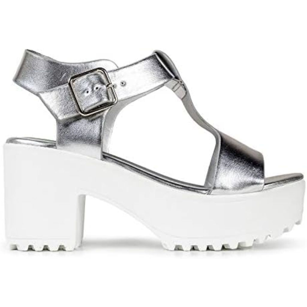 J. Adams Women's Corby Platform Heeled Sandals - Silver, Size 10