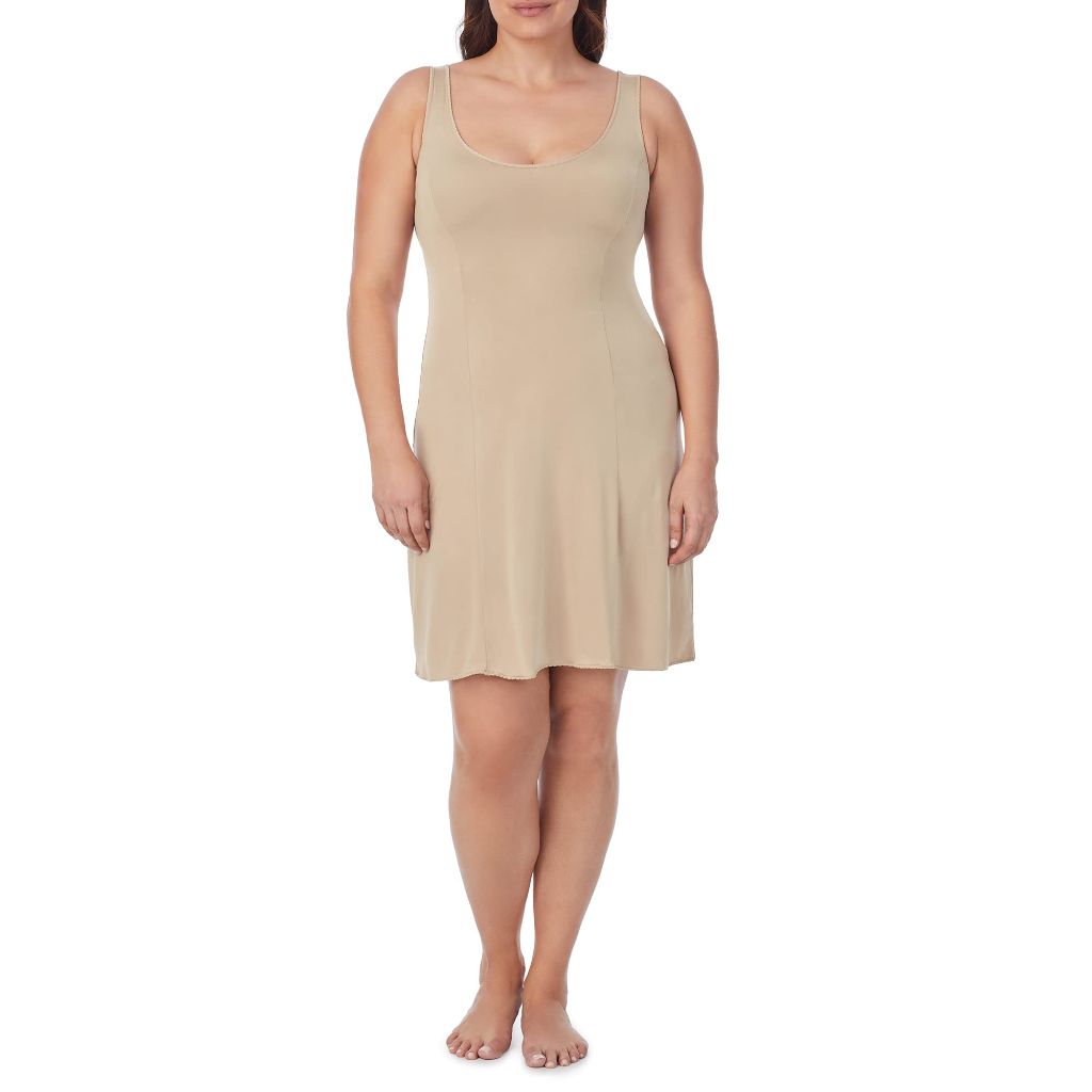 Jones New York Womens Silky Full Slip Dress Above the Knee - 38” - Small - Nude