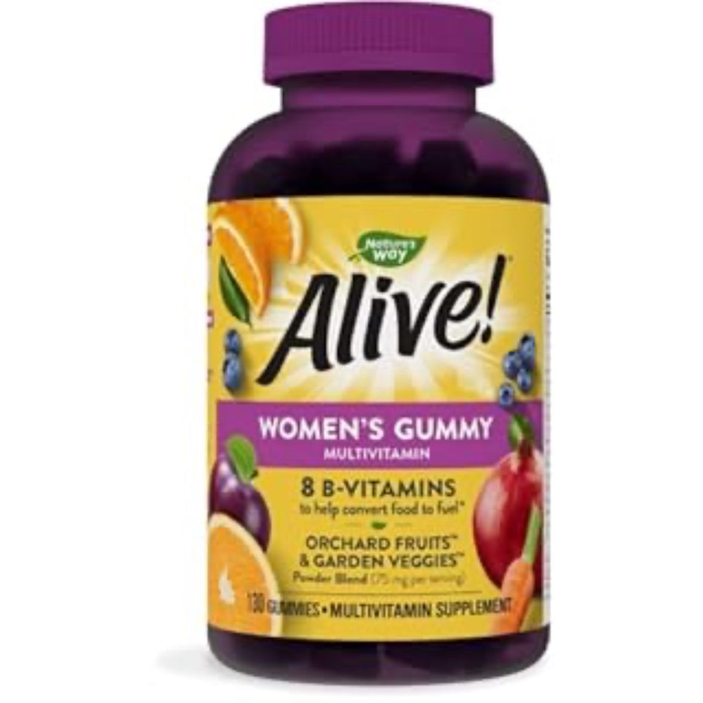 Nature s Way Alive! Women s Gummy Multivitamins  B-Vitamins  Mixed Berry Flavored  130 Count