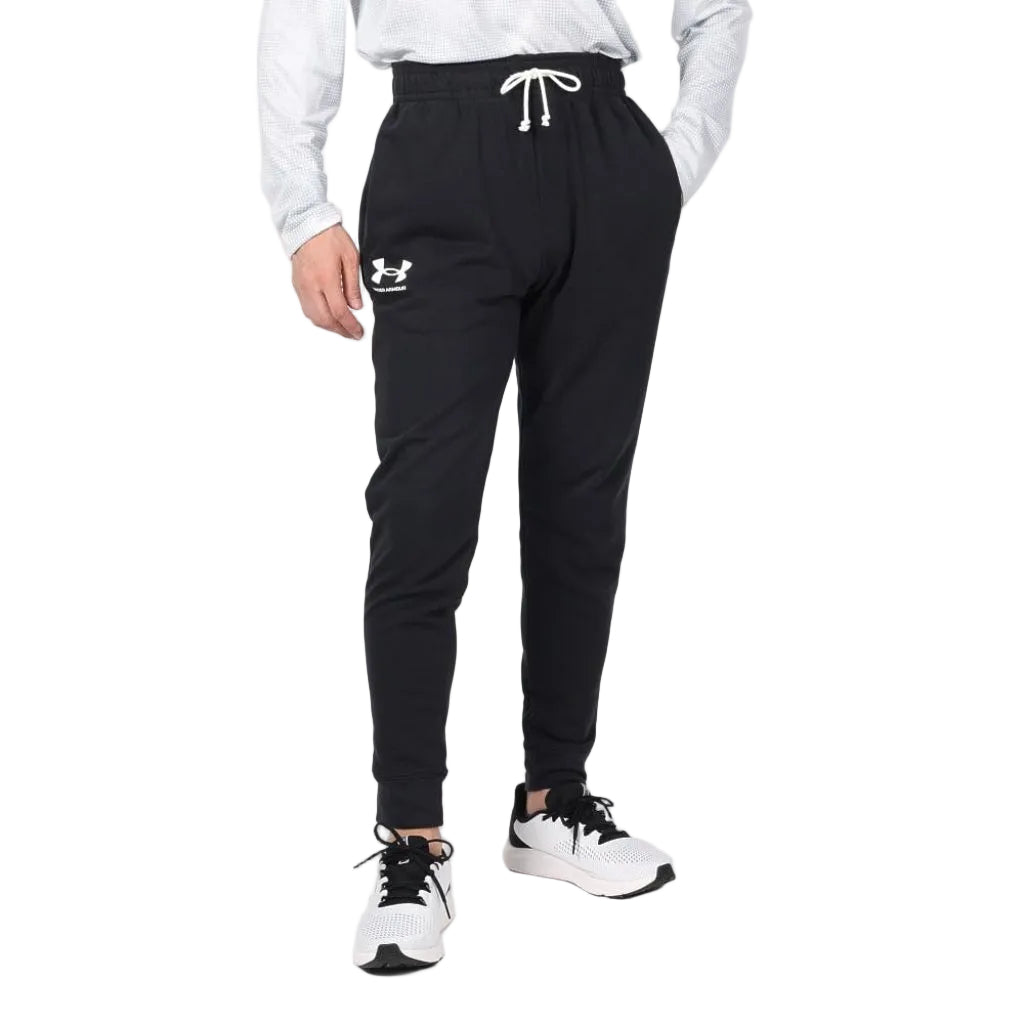 Under Armour Mens Rival Terry Joggers, (001) Black / / Onyx White, X-Large