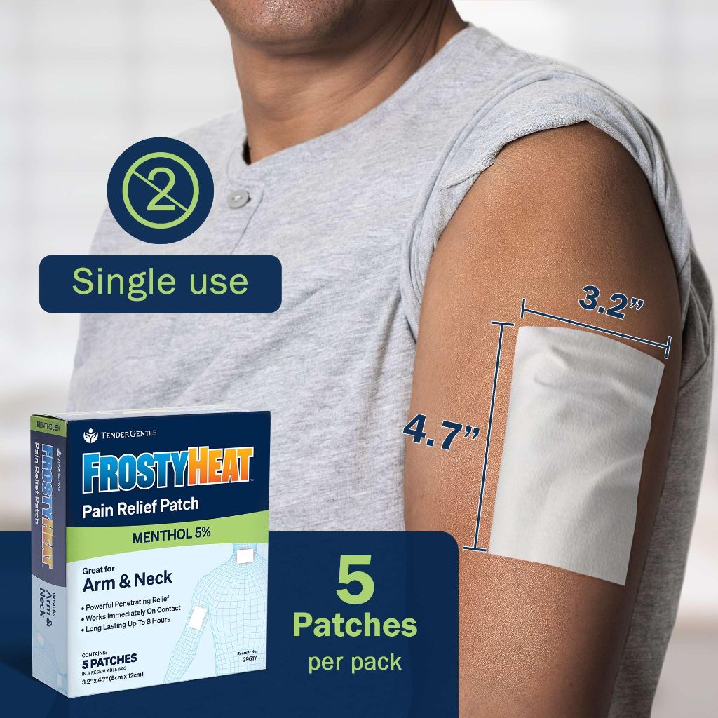 GeriGentle Frosty Heat 5% Menthol Pain Relief Patches for Arm and Neck - 5ct.