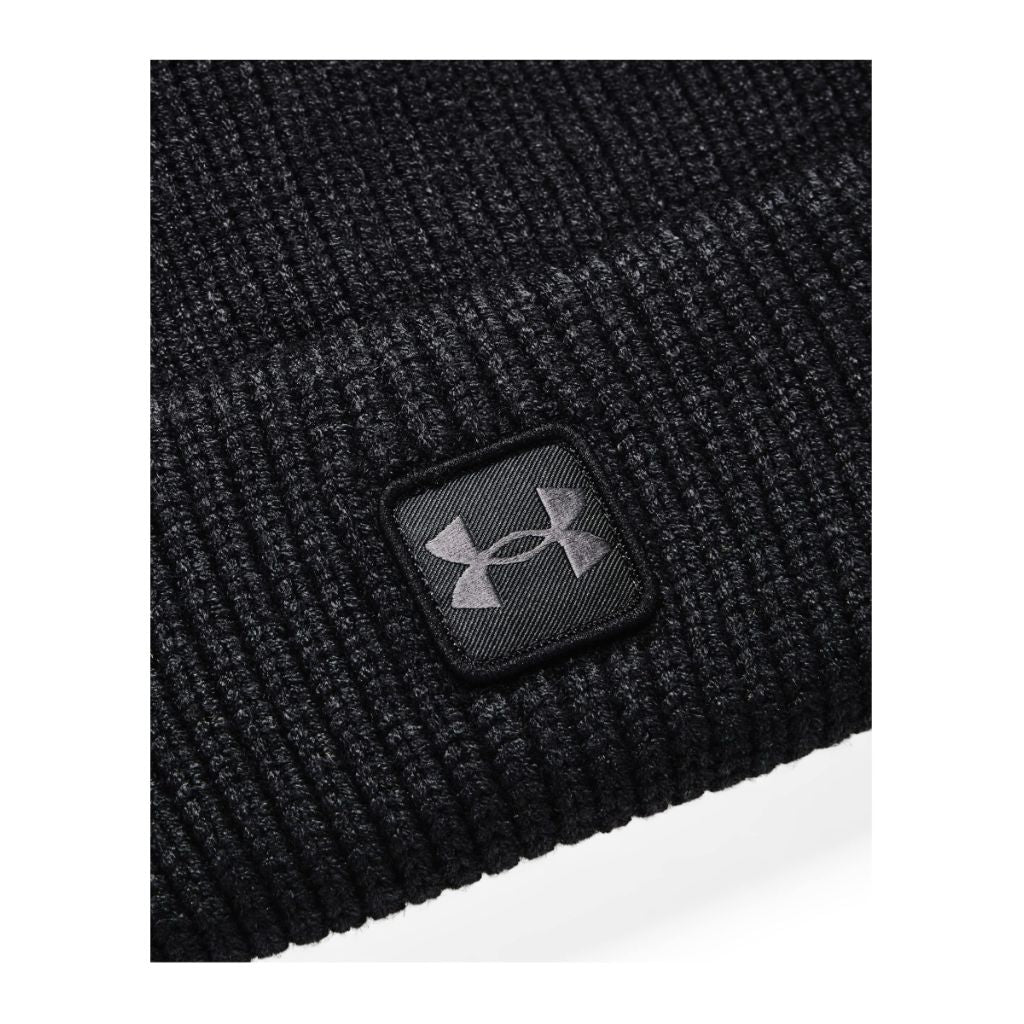 Under Armour Men's Halftime Ribbed Beanie, Black/Jet Gray, One Size Fits All