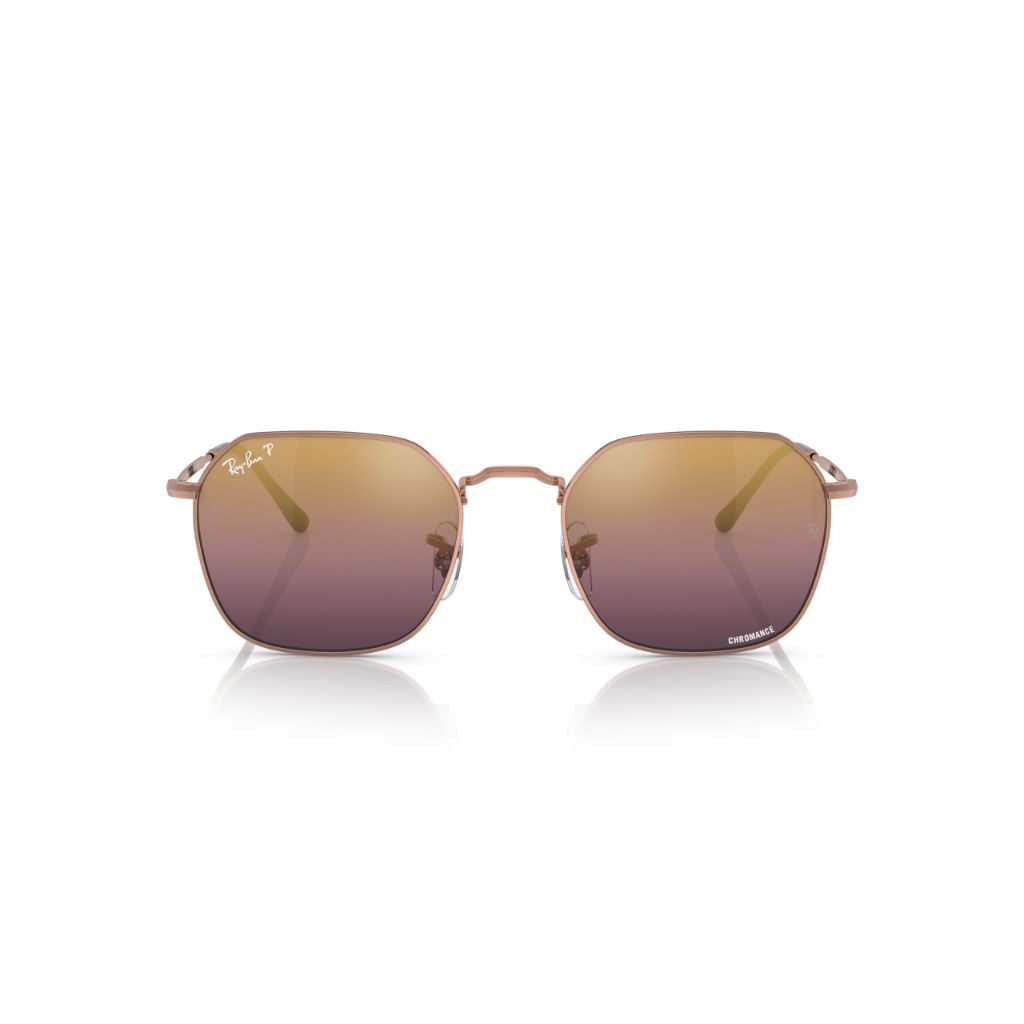 Ray-Ban Unisex RB3694 Jim Square Sunglasses, Rose Gold/Red Mirrored Polarized, 55 mm