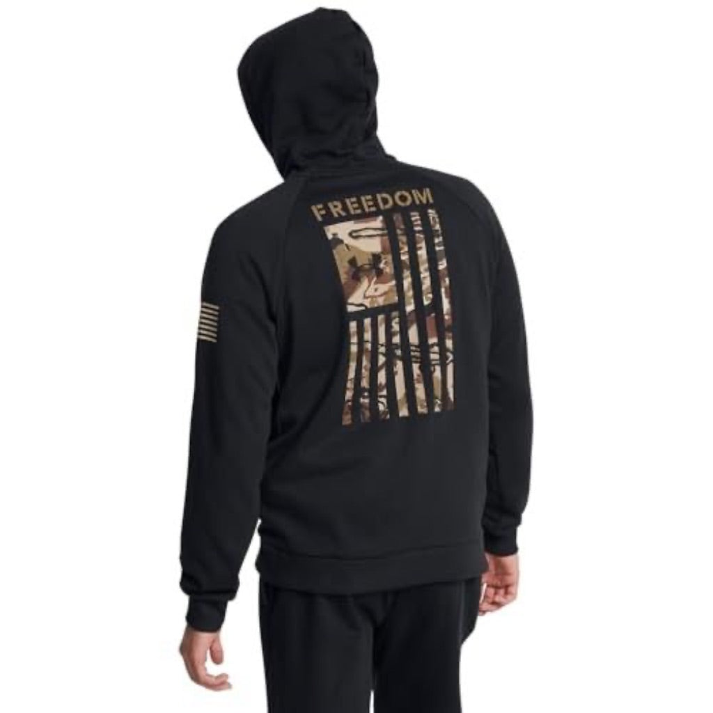 Under Armour Men's Freedom Flag Hoodie, Black/Desert Sand, Size X-Small